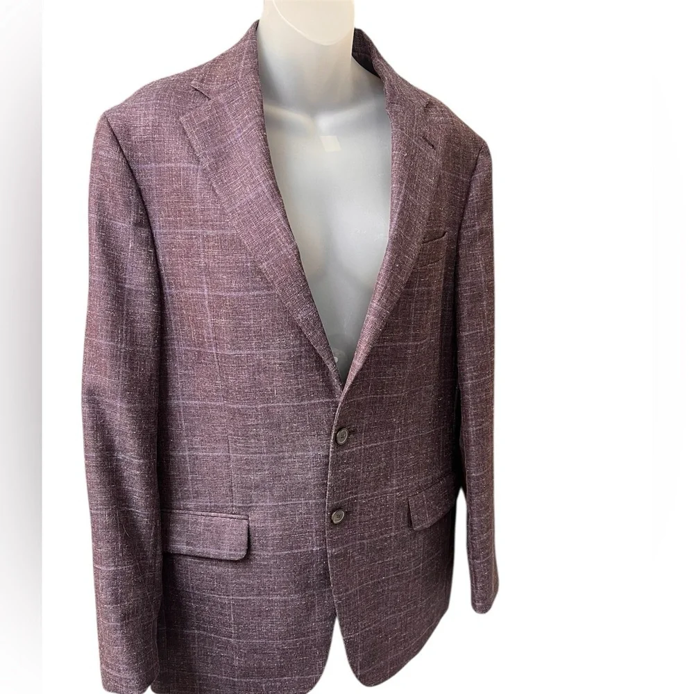Joseph Abboud Slim Fit Wool Blend Sport Coat Purple Large